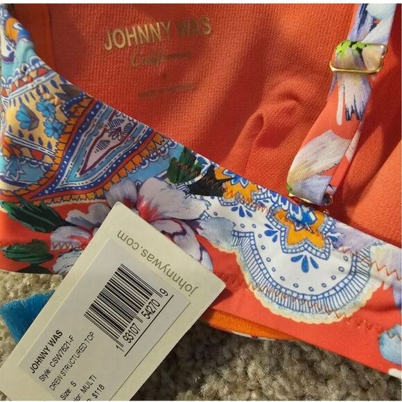 NWT- JOHNNY WAS DREW 2 PIECE SWIM BIKINI- SIZE SMALL- STRUCTURED TOP & HIGH WAIS - Picture 10 of 16